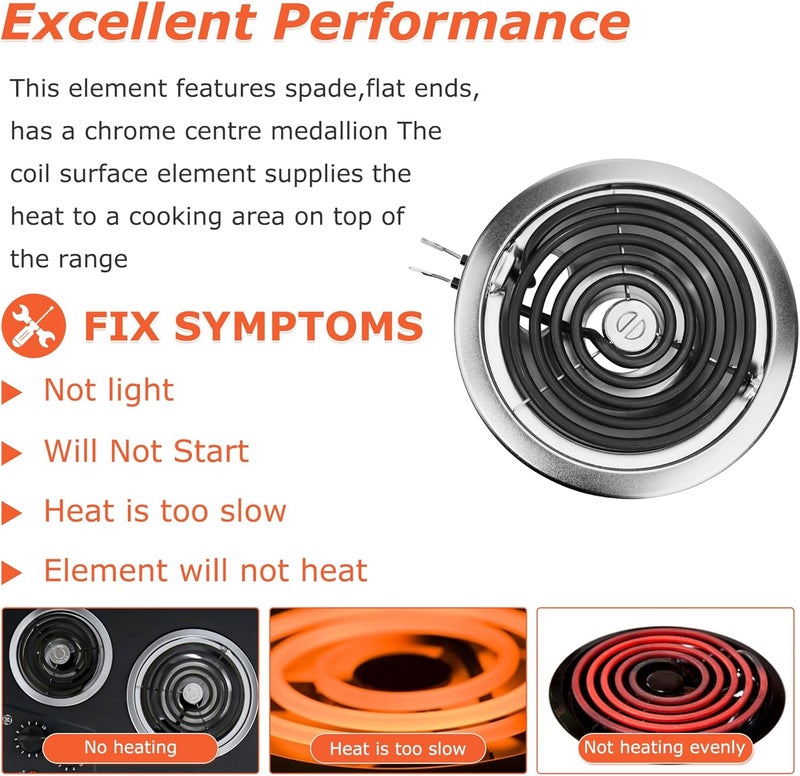 Fetechmate WB30M1 WB30M2 Electric Range Stove Top Surface Element Burner Kit and WB31T10010 WB31T10011 Silver Chrome Drip Pans Replacement for G.E Hot-point Range Stove by - Image 5